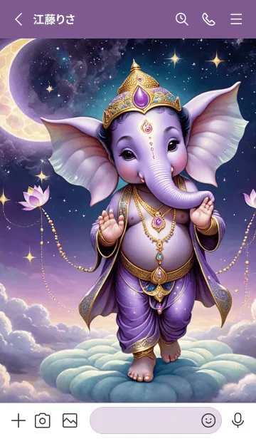 [LINE着せ替え] Purple Ganesha Rich Rich Rich Theme (JP)の画像2