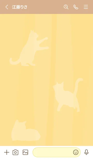 [LINE着せ替え] light brown & yellow 猫と猫…の画像2