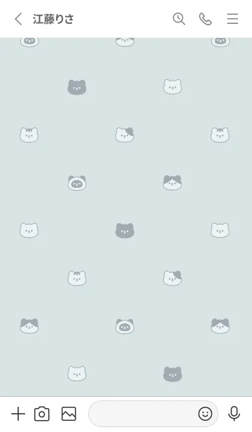 [LINE着せ替え] ねこのかお。ライトブルーの画像2