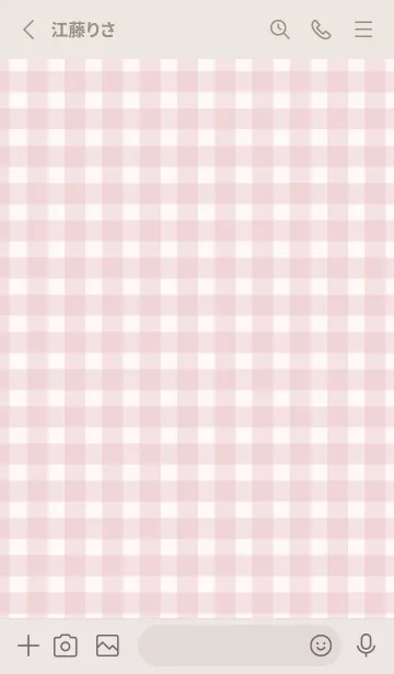 [LINE着せ替え] Gingham Check-Natural Pink 3の画像2