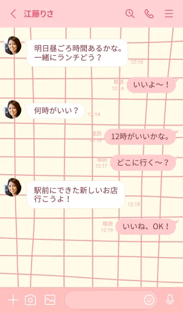 [LINE着せ替え] 韓国チェック 03の画像3