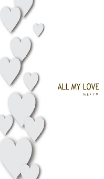 [LINE着せ替え] ALL MY LOVE-WHITE GRAY HEART 28の画像1