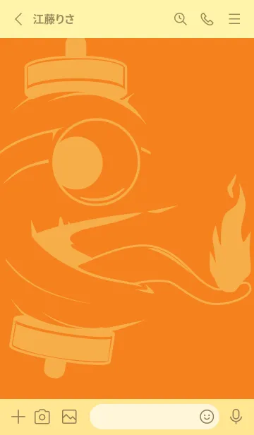 [LINE着せ替え] kabemon-提灯おばけ ナスタチウムオレンジの画像2