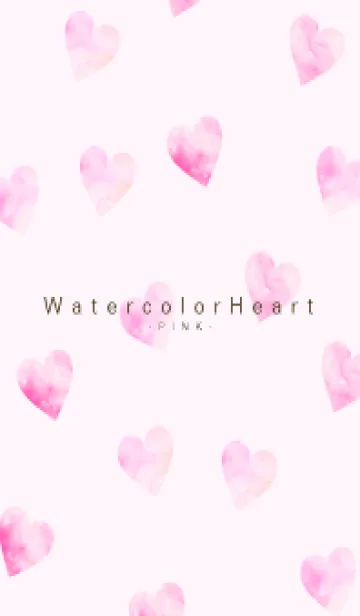 [LINE着せ替え] WatercolorHeart PINK 25の画像1