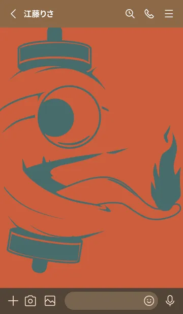 [LINE着せ替え] kabemon-提灯おばけ 樺色の画像2