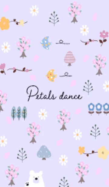 [LINE着せ替え] 紫色 petals dance12_1の画像1