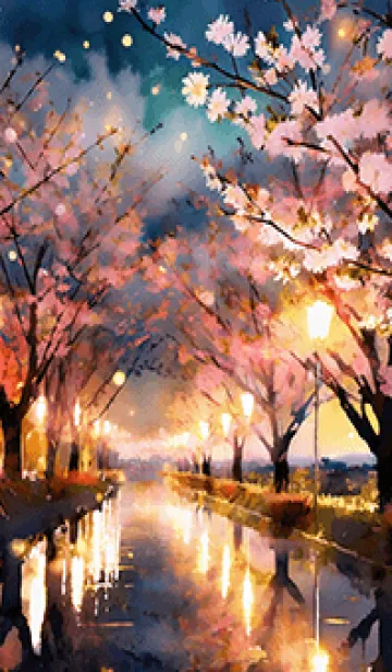 [LINE着せ替え] 美しい夜桜の着せかえ#767の画像1