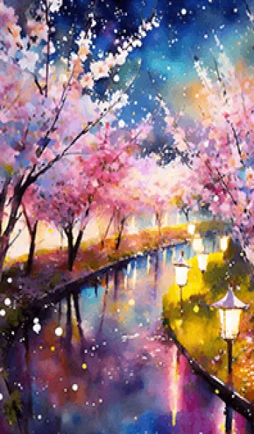 [LINE着せ替え] 美しい夜桜の着せかえ#769の画像1