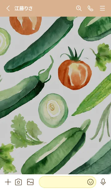 [LINE着せ替え] 【シンプル】お野菜の着せかえ#646の画像2