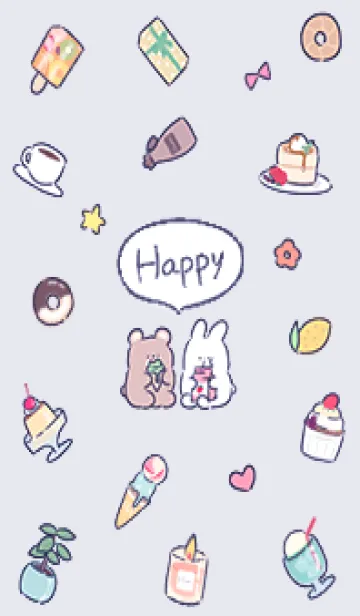 [LINE着せ替え] violet simple happy icon04_1の画像1