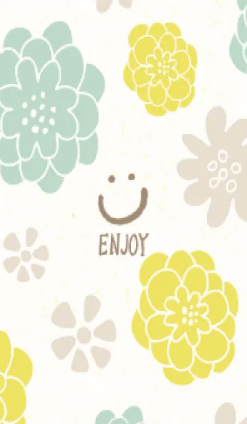 [LINE着せ替え] カラフルとベージュの花10の画像1