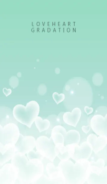 [LINE着せ替え] LOVE HEART GRADATION Emerald&White 27の画像1