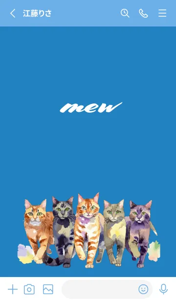 [LINE着せ替え] blue 五匹の猫の画像2
