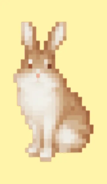 [LINE着せ替え] ウサギのドット絵のきせかえ Yellow 05の画像1