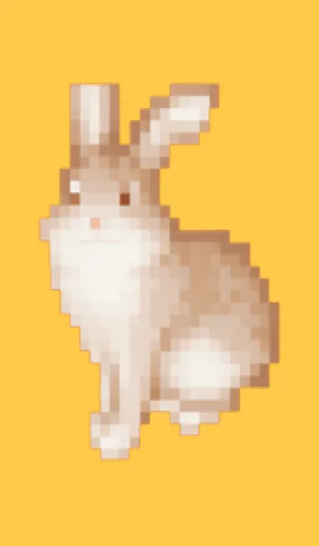 [LINE着せ替え] ウサギのドット絵のきせかえ Yellow 03の画像1