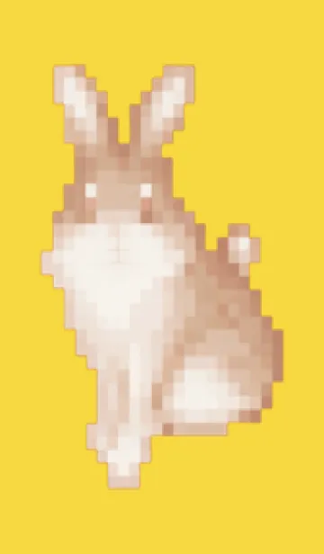 [LINE着せ替え] ウサギのドット絵のきせかえ Yellow 02の画像1