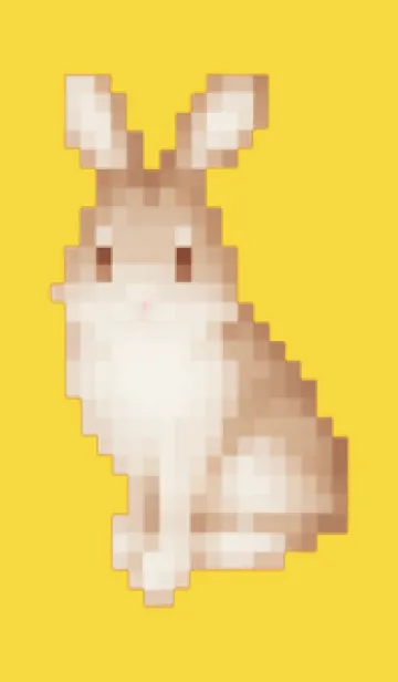 [LINE着せ替え] ウサギのドット絵のきせかえ Yellow 01の画像1