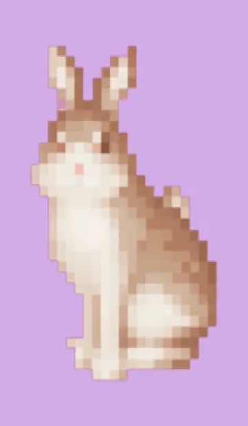 [LINE着せ替え] ウサギのドット絵のきせかえ Purple 02の画像1