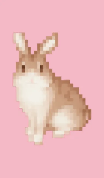 [LINE着せ替え] ウサギのドット絵のきせかえ Pink 05の画像1