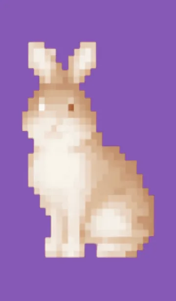 [LINE着せ替え] ウサギのドット絵のきせかえ Purple 01の画像1