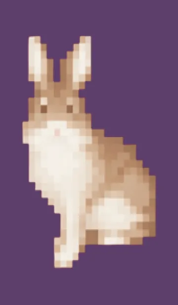 [LINE着せ替え] ウサギのドット絵のきせかえ Purple 05の画像1