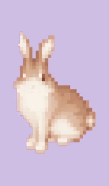 [LINE着せ替え] ウサギのドット絵のきせかえ Purple 04の画像1