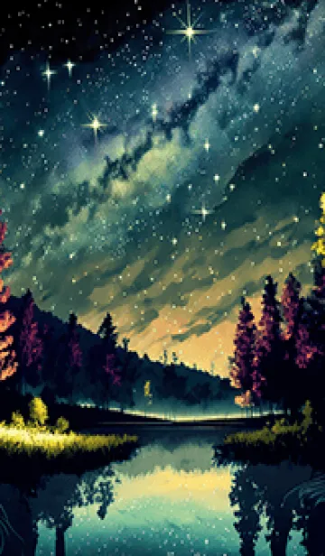 [LINE着せ替え] 綺麗な星空の夜景着せかえ#907の画像1