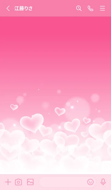 [LINE着せ替え] LOVE HEART GRADATION Vividpink&White 15の画像2