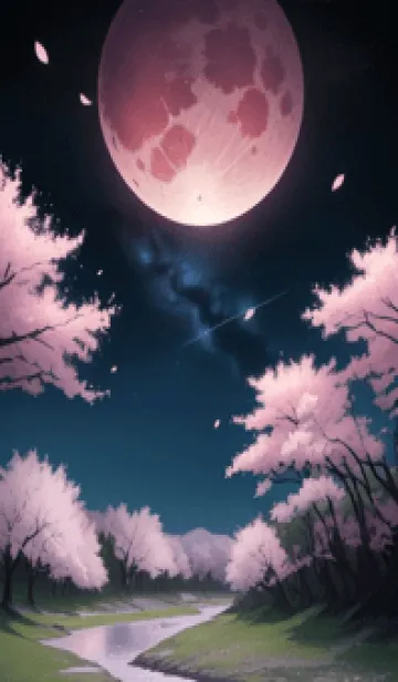 [LINE着せ替え] 夜に満開の桜 WnWTZの画像1