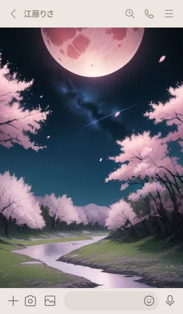 [LINE着せ替え] 夜に満開の桜 WnWTZの画像2