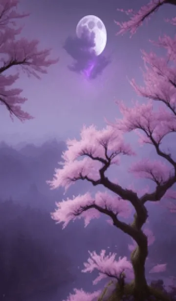 [LINE着せ替え] 夜に満開の桜 6T6Nwの画像1