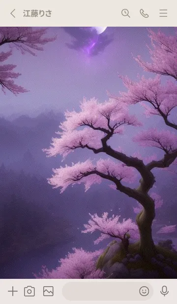 [LINE着せ替え] 夜に満開の桜 6T6Nwの画像2