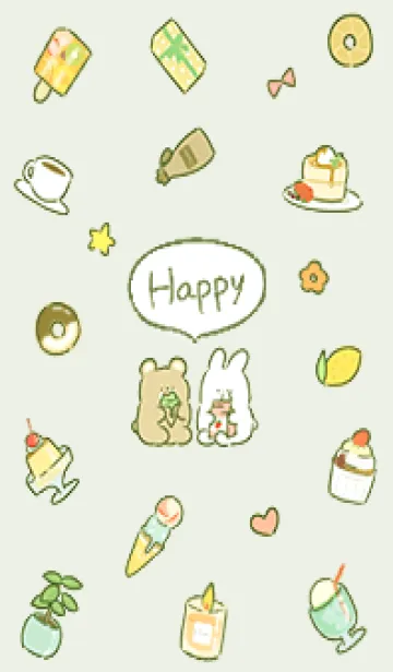 [LINE着せ替え] green simple happy icon07_1の画像1