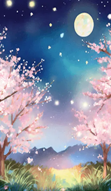 [LINE着せ替え] 美しい夜桜の着せかえ#780の画像1