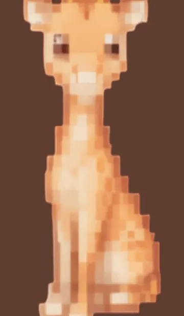 キリンのドット絵のきせかえ Brown 01の着せ替えメイン画像