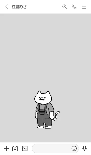 [LINE着せ替え] オーバーオールにゃん10の画像2