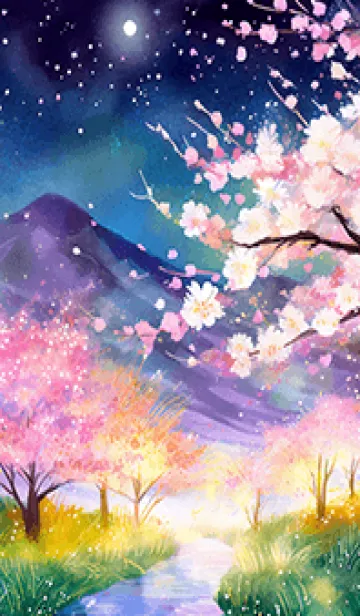 [LINE着せ替え] 美しい夜桜の着せかえ#782の画像1