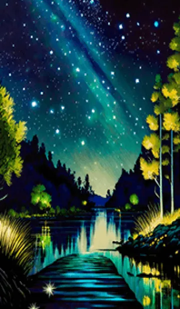 [LINE着せ替え] 綺麗な星空の夜景着せかえ#914の画像1