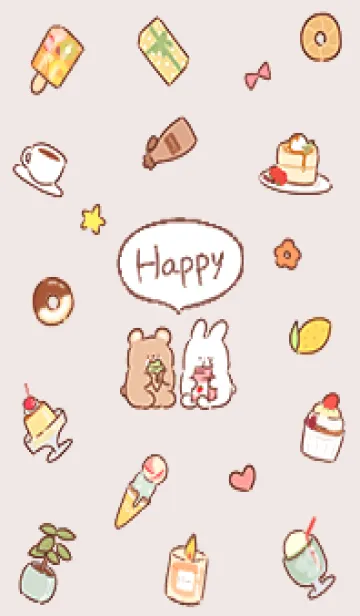 [LINE着せ替え] pinkbrown simple happy icon08_1の画像1