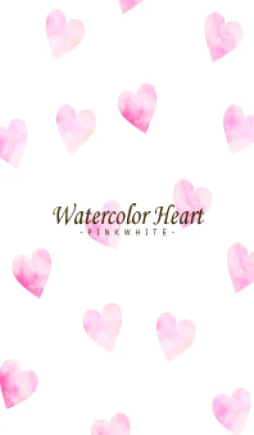 [LINE着せ替え] WatercolorHeart PINKWHITE 25の画像1