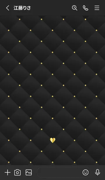 [LINE着せ替え] HEART QUILTING - GRAY BLACK 23の画像2