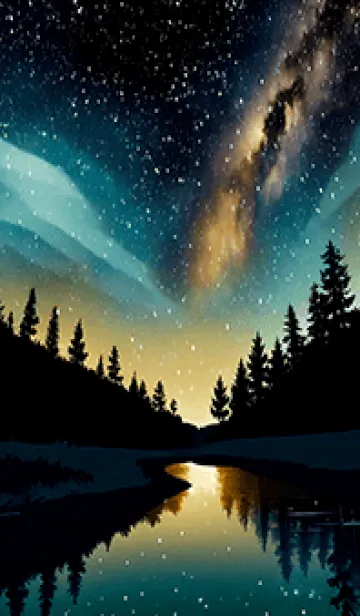 [LINE着せ替え] 綺麗な星空の夜景着せかえ#916の画像1