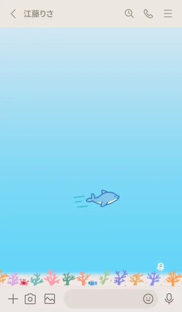 [LINE着せ替え] すいすい泳ぐイルカの画像2