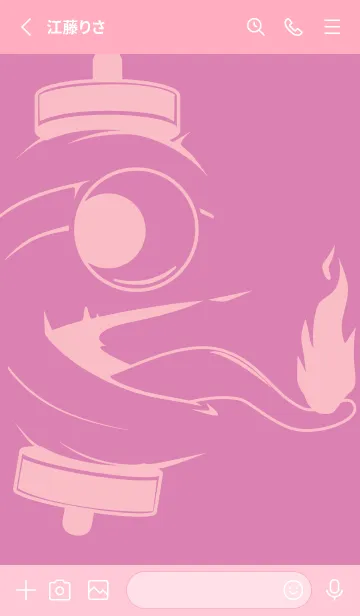 [LINE着せ替え] kabemon-提灯おばけ オーキッドピンクの画像2