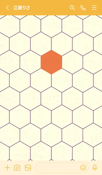 [LINE着せ替え] 六角形のきせかえ 黄丹の画像2