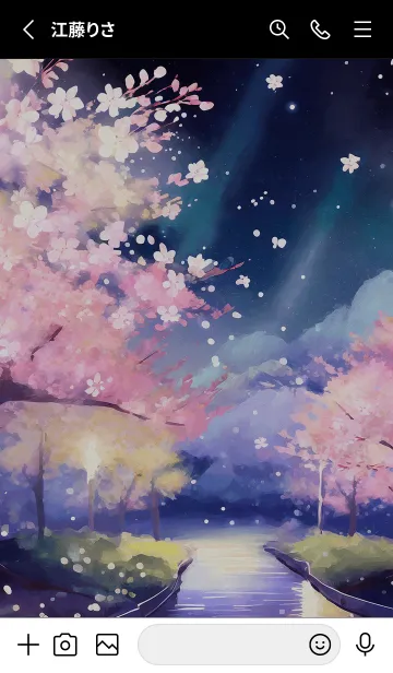 [LINE着せ替え] 美しい夜桜の着せかえ#796の画像2