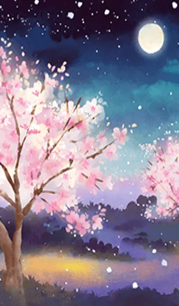 [LINE着せ替え] 美しい夜桜の着せかえ#794の画像1