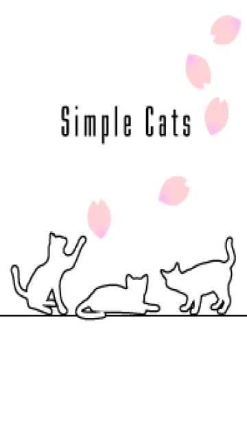 [LINE着せ替え] シンプルな猫 :さくらホワイトの画像1