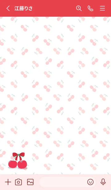 [LINE着せ替え] Fruit_Cherry patternの画像2