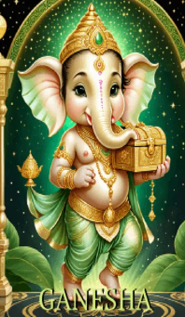 [LINE着せ替え] Green Ganesha : for Wealth & Rich (JP)の画像1